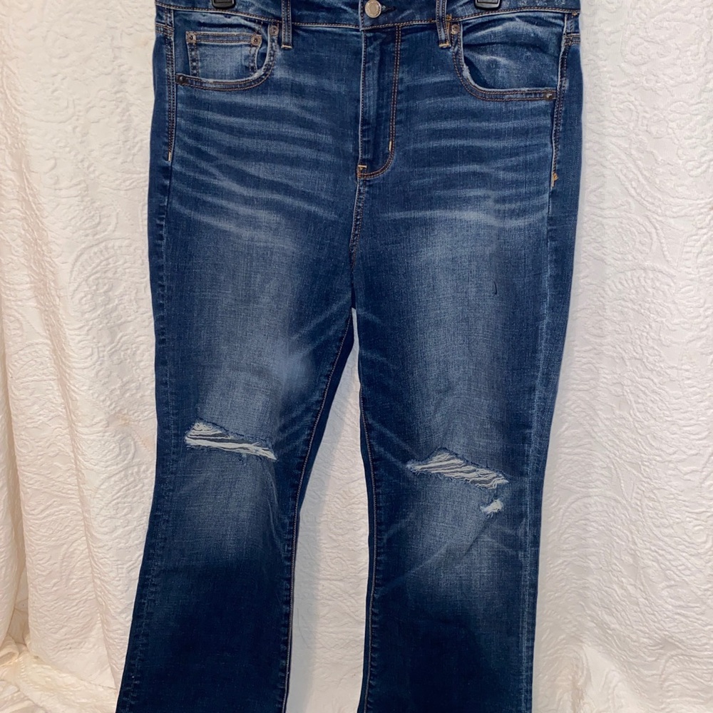 AEO crop flare jeans